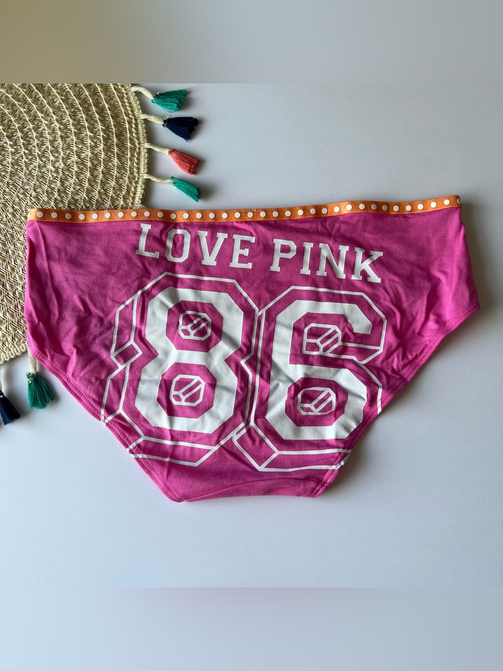 Victoria’s Secret PINK Hipster Panty Love Pink 86 Logo M NEW